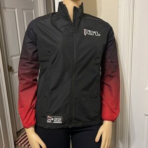 NEW ATLANTA FALCONS LIGHT RAIN JACKET SIZE XL BLACK RED